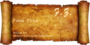 Fonó Zita névjegykártya